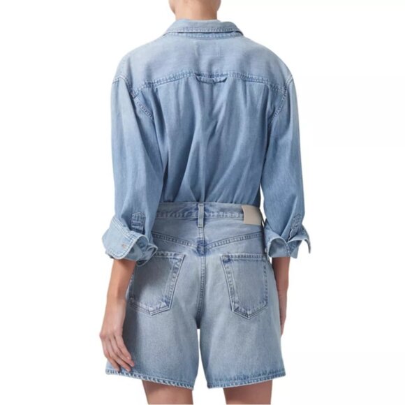 Citizens Of Humanity Brynn Drawstring Denim Shorts Womens 27 Casual Basic Chic - Picture 2 of 11